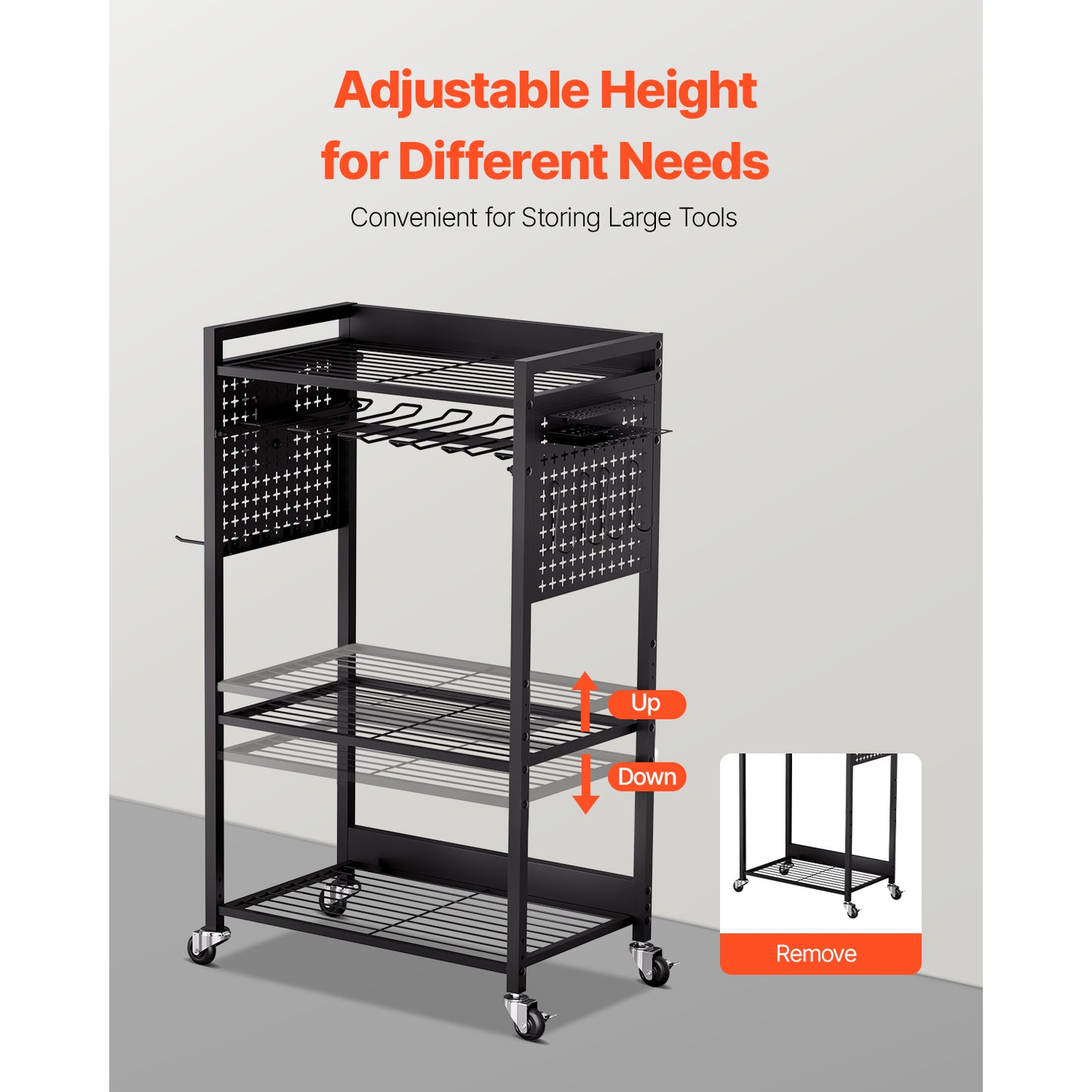 Professional 4-Tier Heavy-Duty Rolling Tool Cart